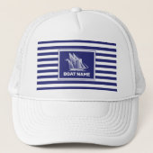 Nautical Boat Design Navy Blue Striped Pet (Voorkant)