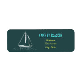 Nautical Boat Geel Blauw Retouradres Labels