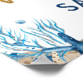 Nautical Boat Hampton Baby shower WelkomstPoster Poster (Hoek)