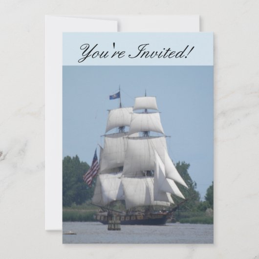 Nautical Boat Invitation Card Kaart (Voorkant)