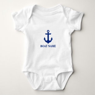 Nautical Boat Name Anchor Baby Romper