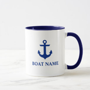 Nautical Boat Name Anchor Blue and White Mok