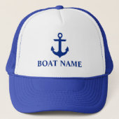 Nautical Boat Name Anchor Blue Trucker Pet (Voorkant)