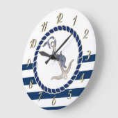 Nautical Boat Name,Anchor Dolphin Blue Striped Grote Klok (Hoek)
