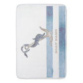 Nautical Boat Name,Anchor Dolphin Stripes Badmat (Voorkant Verticaal)