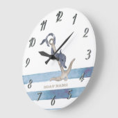 Nautical Boat Name,Anchor Dolphin Stripes Grote Klok (Hoek)