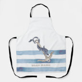 Nautical Boat Name,Anchor Dolphin Stripes Schort (Voorkant)