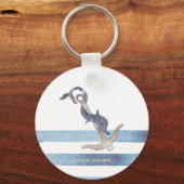 Nautical Boat Name,Anchor Dolphin Stripes Sleutelhanger (Voorkant)