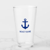 Nautical Boat Name Anchor Glas (Voorkant)