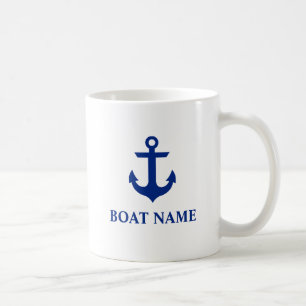 Nautical Boat Name Anchor Koffiemok