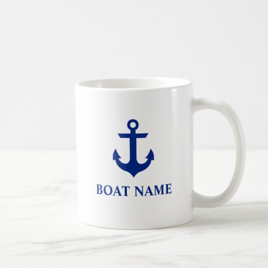 Nautical Boat Name Anchor Koffiemok (Rechts)