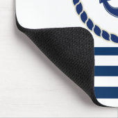 Nautical Boat Name,Anchor Navy Blue Striped Muismat (Hoek)