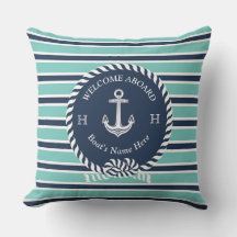 Nautical Boat Name Anchor Rope Blauwgroen Blue Wel