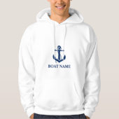 Nautical Boat Name Anchor Rope Hoodie (Voorkant)