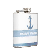 Nautical Boat Name,Anchor,Rope,Light Blue Stripes Heupfles (Rechts)