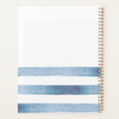 Nautical Boat Name,Anchor,Rope,Light Blue Stripes Planner (Achterkant)