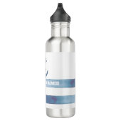 Nautical Boat Name,Anchor,Rope,Light Blue Stripes Waterfles (Rechts)