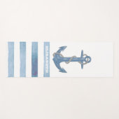 Nautical Boat Name,Anchor,Rope,Light Blue Stripes Yogamat (Voorkant (horizontaal))