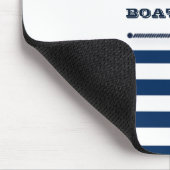 Nautical Boat Name,Anchor,Rope, Navy Blue Stripes Muismat (Hoek)
