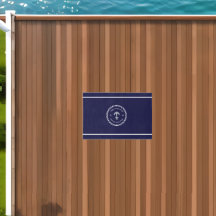 Nautical Boat Name Anchor Rope Navy Blue White