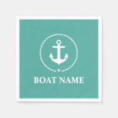 Nautical Boat Name Anchor Rope Servet (Voorkant)