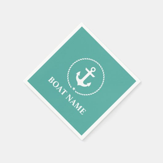 Nautical Boat Name Anchor Rope Servet (Hoek)