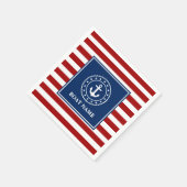 Nautical Boat Name Anchor Rope Stars Stripes RWB Servet (Hoek)