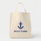 Nautical Boat Name Anchor Star Grocery Tote Bag (Voorkant)