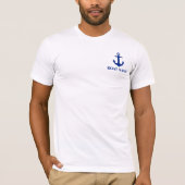 Nautical Boat Name Anchor T-shirt (Voorkant)