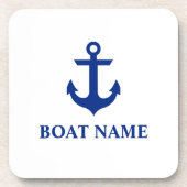 Nautical Boat Name Anchor White Drankjes Onderzetter (Voorkant)