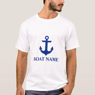 Nautical Boat Name Anchor White T-shirt