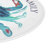 Nautical Boat Name Blauwgroen Crab Snijplank (Hoek)