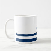 Nautical Boat Name, Blue Anchor Navy Blue Striped Koffiemok (Links)