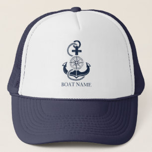 Nautical Boat Name Blue Anchor Trucker Pet