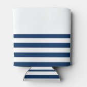Nautical boat Name,Gold Anchor Navy Blue Stripes Blikjeskoeler (Achterkant)