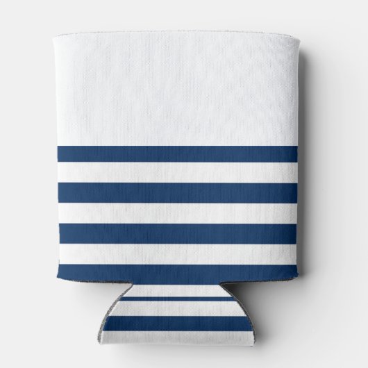 Nautical boat Name,Gold Anchor Navy Blue Stripes Blikjeskoeler (Achterkant)