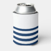 Nautical boat Name,Gold Anchor Navy Blue Stripes Blikjeskoeler (Blikje Achterkant)