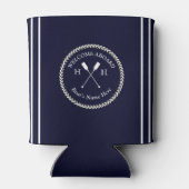 Nautical Boat Name Paddles Rope Navy Blue Welkom Blikjeskoeler (Achterkant)