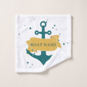 Nautical Boat Name Persoonlijk Bad Handdoek (Wasdoekje)