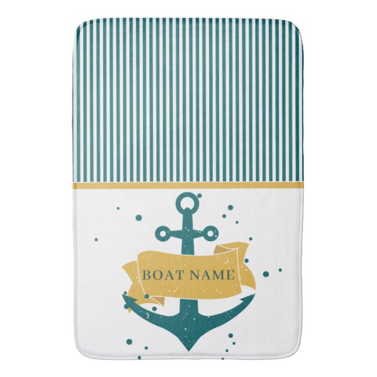 Nautical Boat Name Persoonlijk Badmat (Voorkant Verticaal)