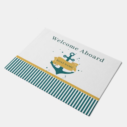 Nautical Boat Name Persoonlijk Deurmat (Schuin)