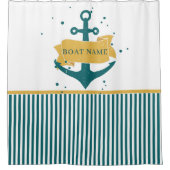 Nautical Boat Name Persoonlijk Douchegordijn (Voorkant)