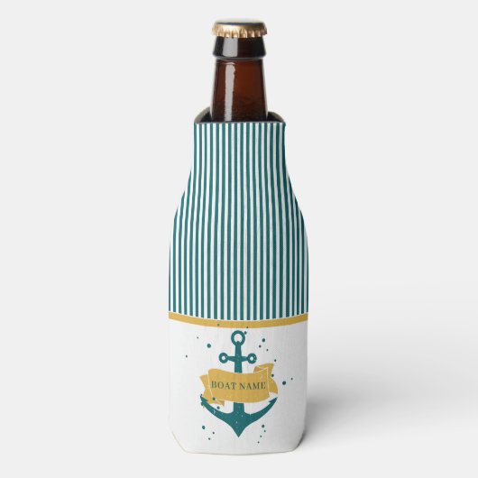 Nautical Boat Name Persoonlijk Flesjeskoeler (Fles Voorkant)