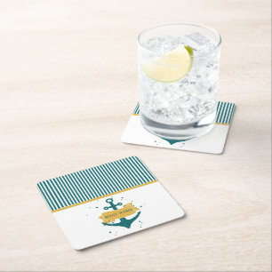 Nautical Boat Name Persoonlijk Kartonnen Onderzetters