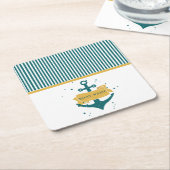 Nautical Boat Name Persoonlijk Kartonnen Onderzetters (Schuin)