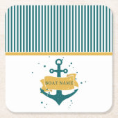 Nautical Boat Name Persoonlijk Kartonnen Onderzetters (Voorkant)