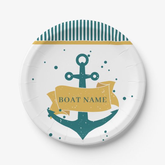 Nautical Boat Name Persoonlijk Papieren Bordje (Voorkant)