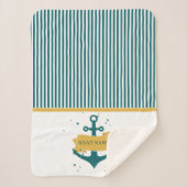 Nautical Boat Name Persoonlijk Sherpa Deken (Voorkant)