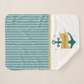 Nautical Boat Name Persoonlijk Sherpa Deken (Voorkant (horizontaal))