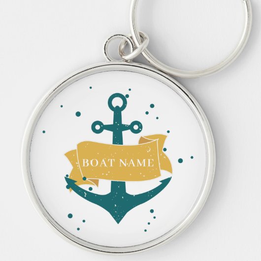 Nautical Boat Name Persoonlijk Sleutelhanger (Voorkant)